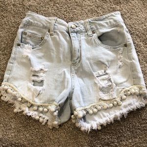 boho jean shorts